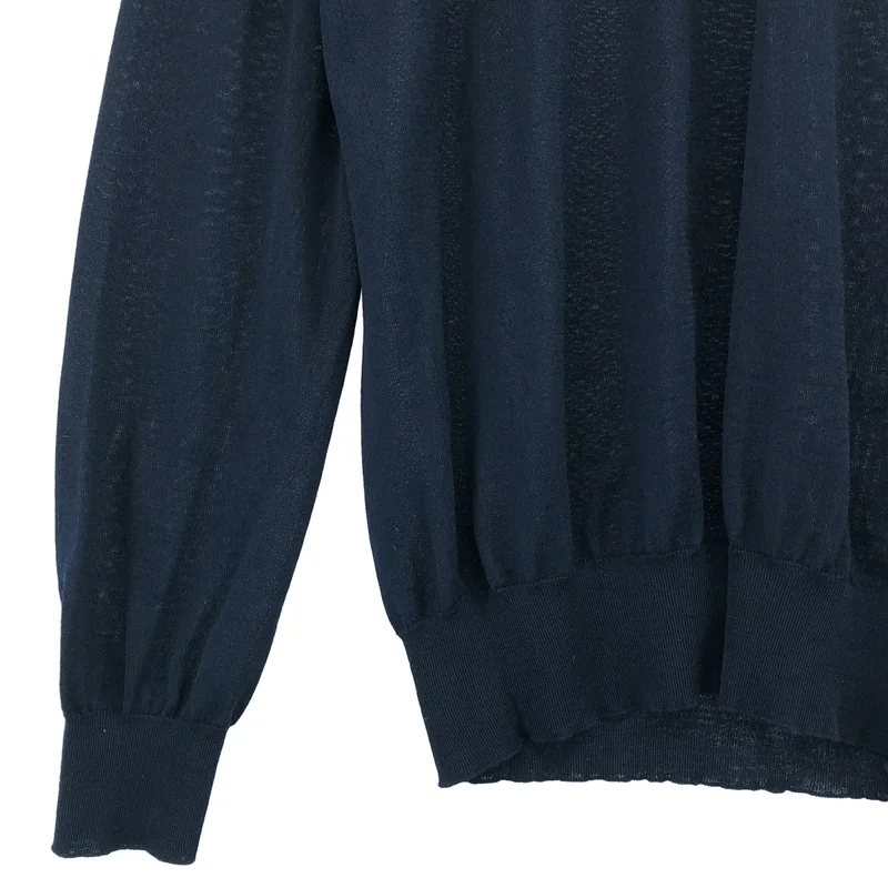 ALEXANDER MCQUEEN / アレキサンダーマックイーン | ウール レーヨン ワンポイント フラワー 刺しゅう ニット | M | メンズ