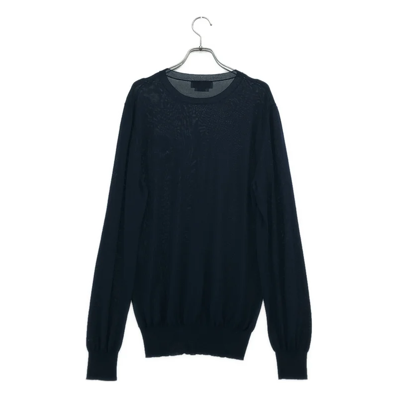 ALEXANDER MCQUEEN / アレキサンダーマックイーン | ウール レーヨン ワンポイント フラワー 刺しゅう ニット | M | メンズ