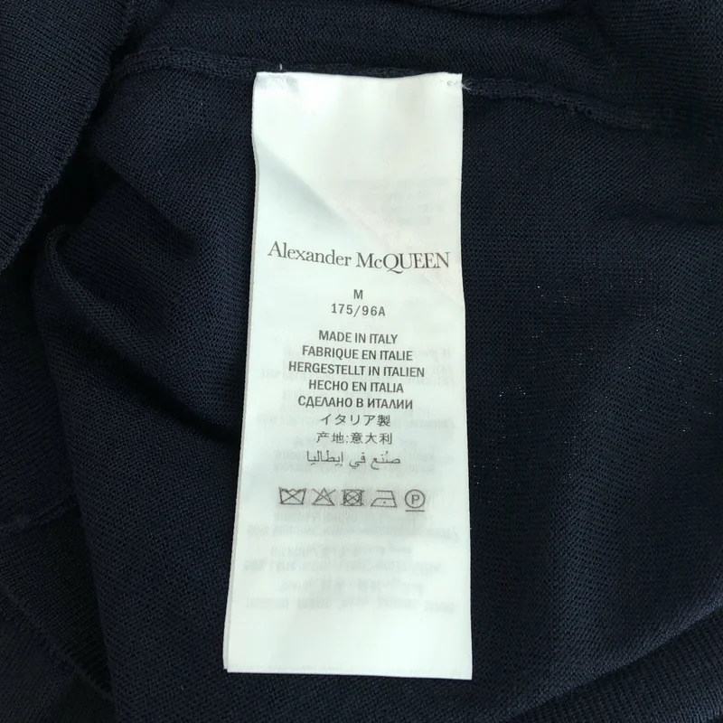 ALEXANDER MCQUEEN / アレキサンダーマックイーン | ウール レーヨン ワンポイント フラワー 刺しゅう ニット | M | メンズ