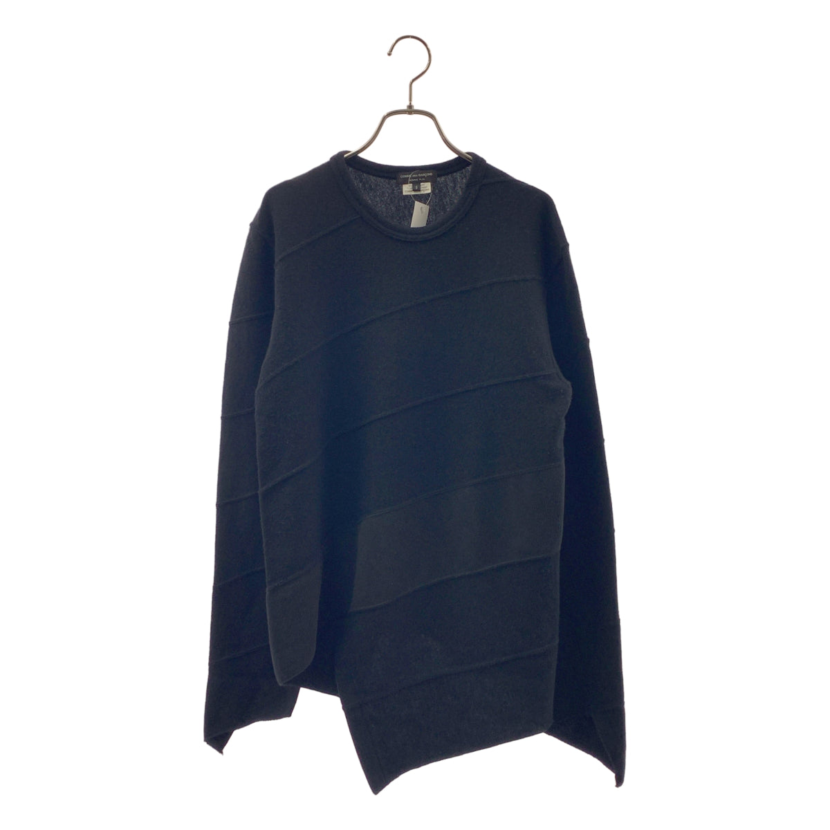 COMME des GARCONS HOMME PLUS / コムデギャルソンオムプリュス  | 2015AW | ウール 変形 捻れ バイアス アシンメトリー ニット セーター | S | ブラック | メンズ COMME des GARCONS HOMME PLUS / コムデギャルソンオムプリュス