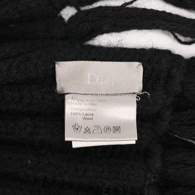 Dior homme / ディオールオム | 2006AW | バイカラー リブ フリンジ ロングマフラー |