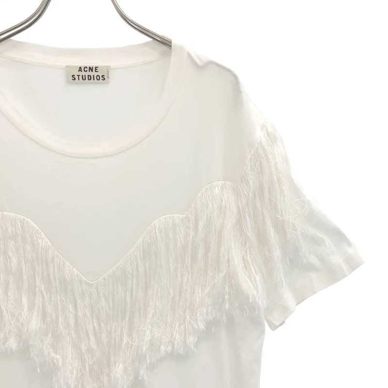 Acne Studios / アクネストゥディオズ | コットン フリンジ クルーネックカットソー | S | レディース