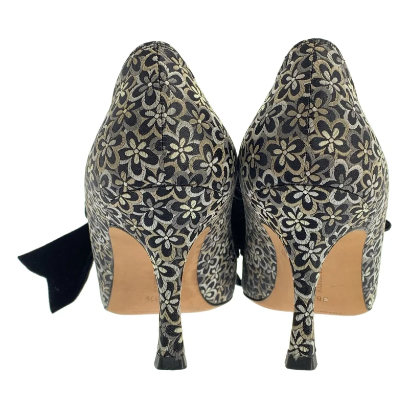 MANOLO BLAHNIK / マノロブラニク | 花柄 ジャガード ポインテッドトゥ ヒール パンプス | 38.5 | レディース
