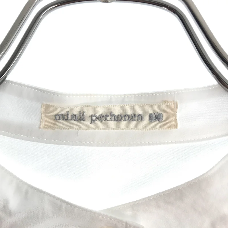 mina perhonen / ミナペルホネン | illuusio コットン ギャザースリーブ バンドカラーシャツ ブラウス | 40 | レディース