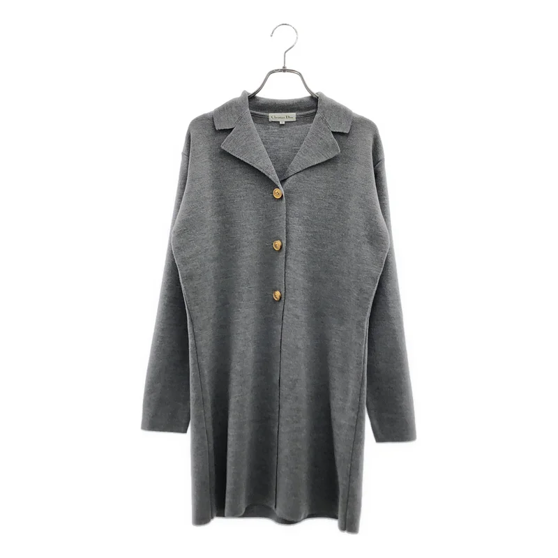 Christian Dior / クリスチャンディオール | ウール  ロゴボタン ニットカーディガン | M | レディース