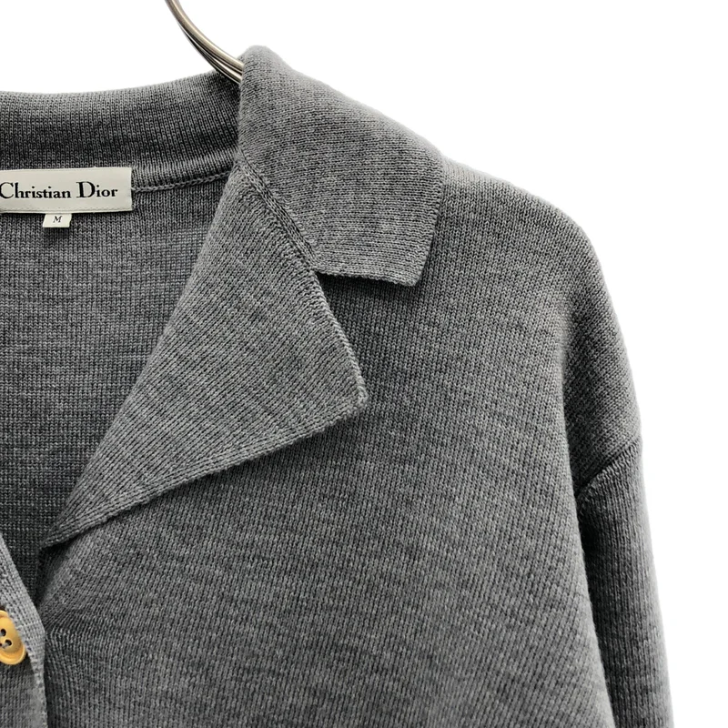 Christian Dior / クリスチャンディオール | ウール  ロゴボタン ニットカーディガン | M | レディース