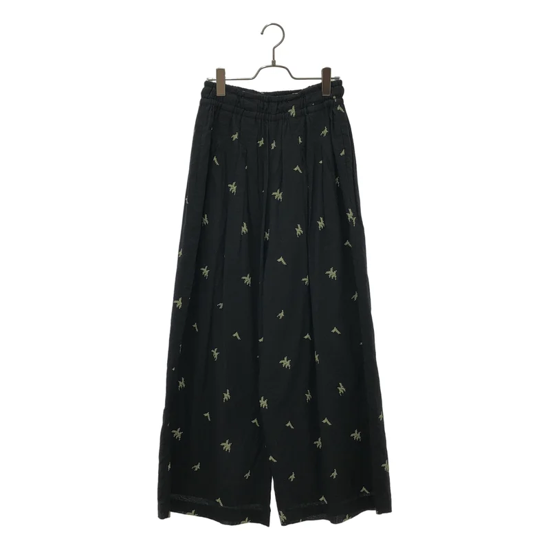 ne Quittez pas / ヌキテパ | 2025SS | COTTON VOILE DOT LEAF EMBROIDERY GATHER PANTS / コットンボイル ドットリーフ 刺しゅう ギャザーパンツ | M | レディース