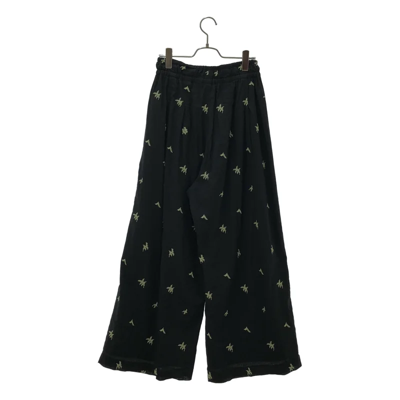 ne Quittez pas / ヌキテパ | 2025SS | COTTON VOILE DOT LEAF EMBROIDERY GATHER PANTS / コットンボイル ドットリーフ 刺しゅう ギャザーパンツ | M | レディース
