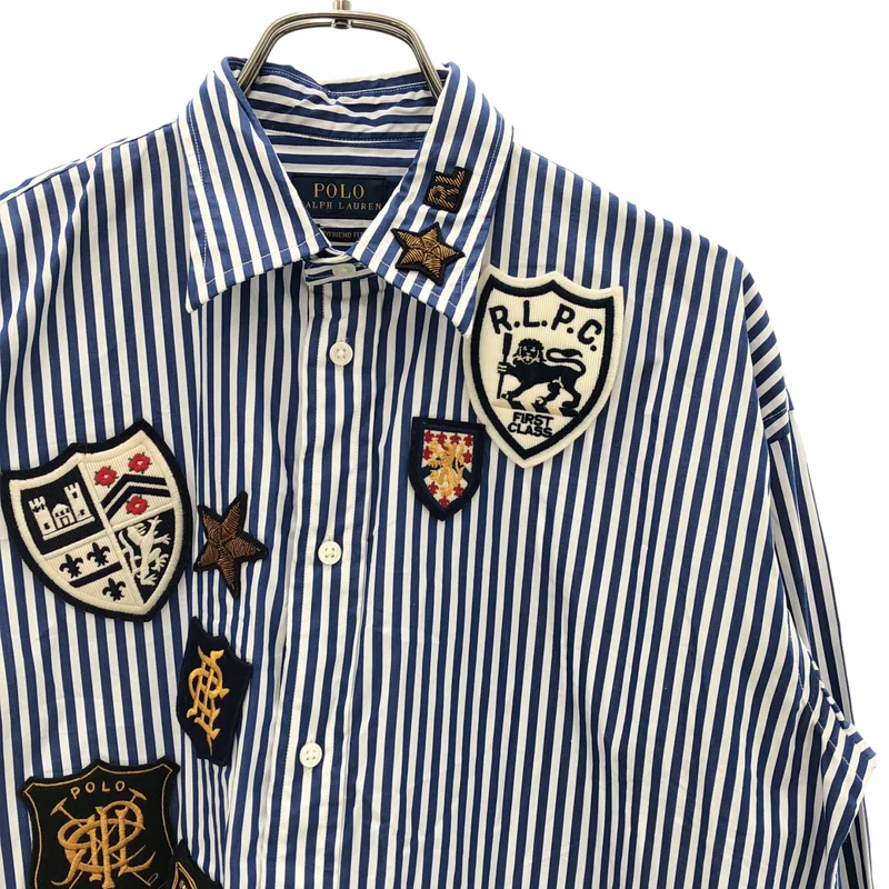 POLO RALPH LAUREN / ポロラルフローレン | ストライプ ワッペン シャツ ブラウス | 4 | レディース