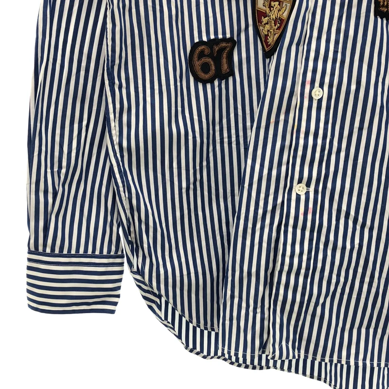 POLO RALPH LAUREN / ポロラルフローレン | ストライプ ワッペン シャツ ブラウス | 4 | レディース