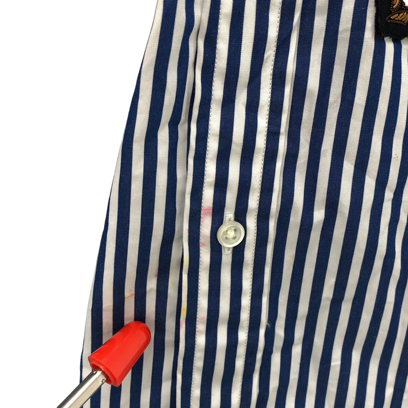 POLO RALPH LAUREN / ポロラルフローレン | ストライプ ワッペン シャツ ブラウス | 4 | レディース