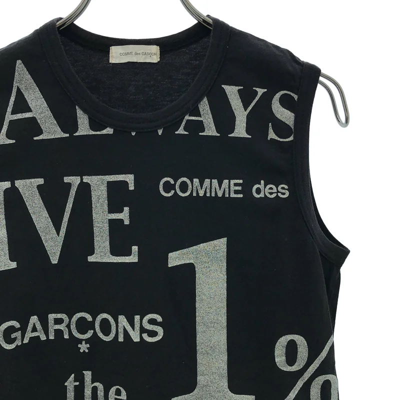 COMME des GARCONS / コムデギャルソン | 2003AW | グリッターロゴ プリント ノースリーブ カットソー |