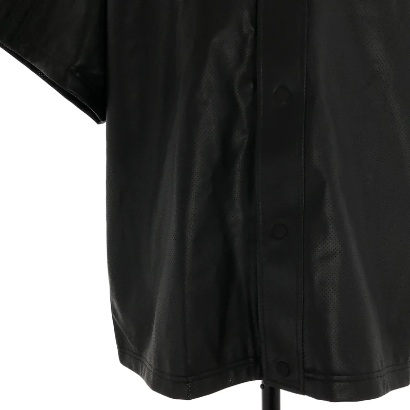 adidas / アディダス | フェイクレザー ベースボールシャツ | 2XL | メンズ
