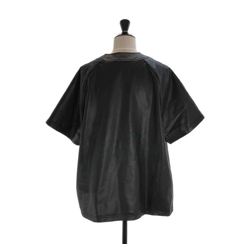 adidas / アディダス | フェイクレザー ベースボールシャツ | 2XL | メンズ