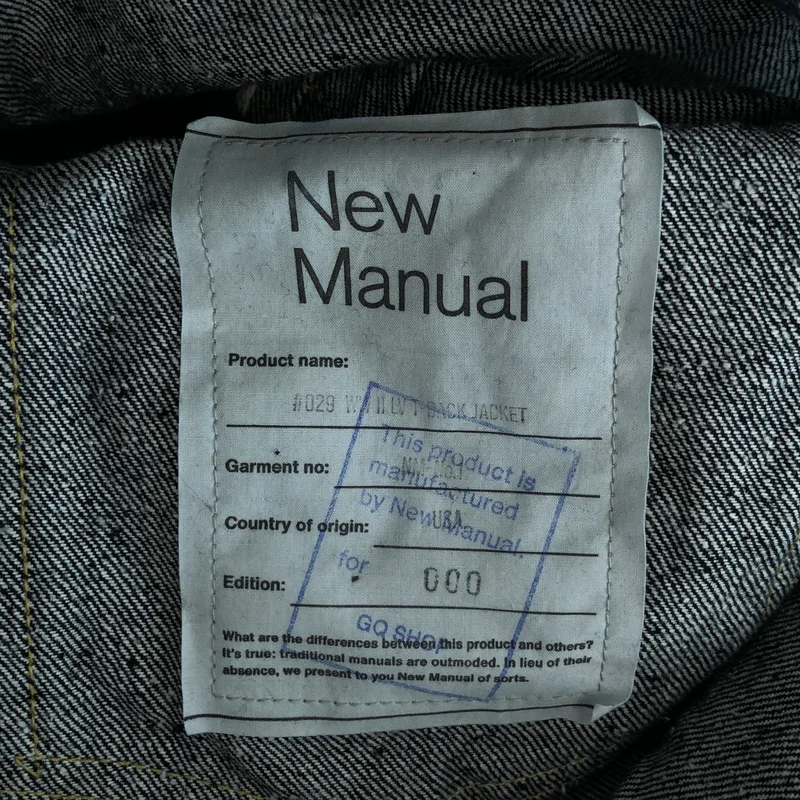 New Manual / ニューマニュアル | 029 WW2 LV T-BACK JACKET デニムジャケット | F | メンズ