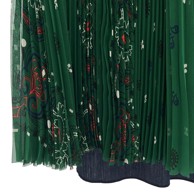 sacai / サカイ | 異素材切替 プリーツ ノースリーブ ブラウス | 2 | レディース