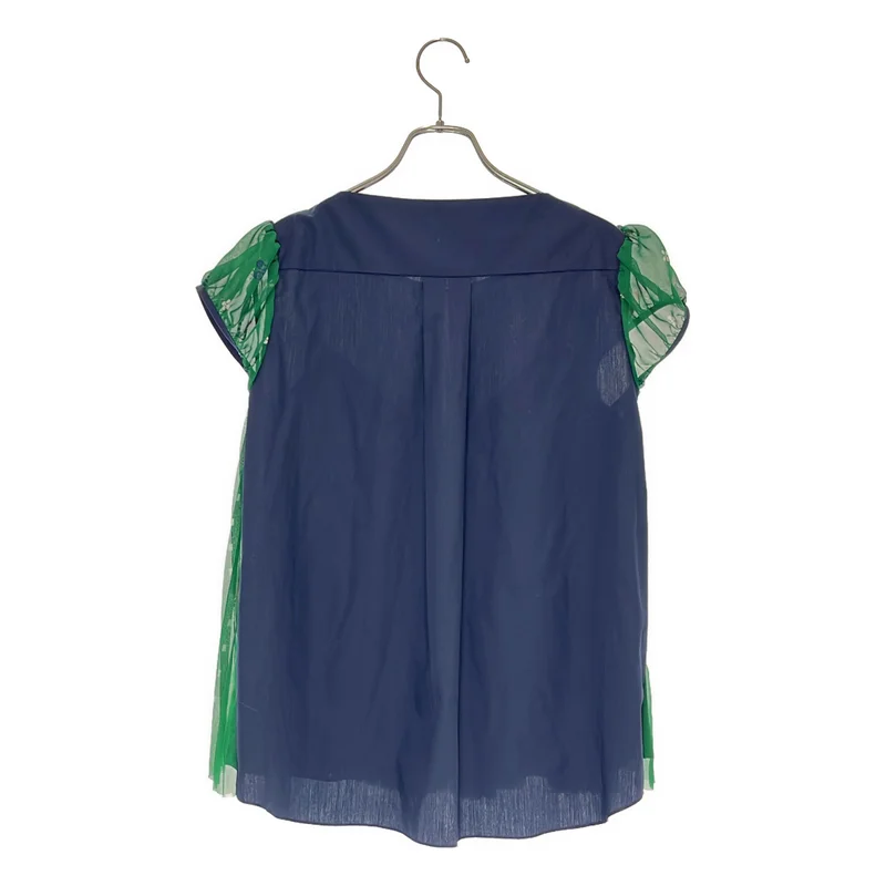 sacai / サカイ | 異素材切替 プリーツ ノースリーブ ブラウス | 2 | レディース