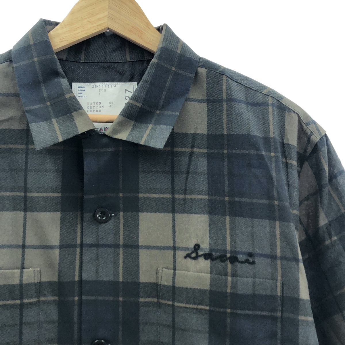 新品】 sacai / サカイ | 2025SS | Plaid Print Shirt オープンカラー