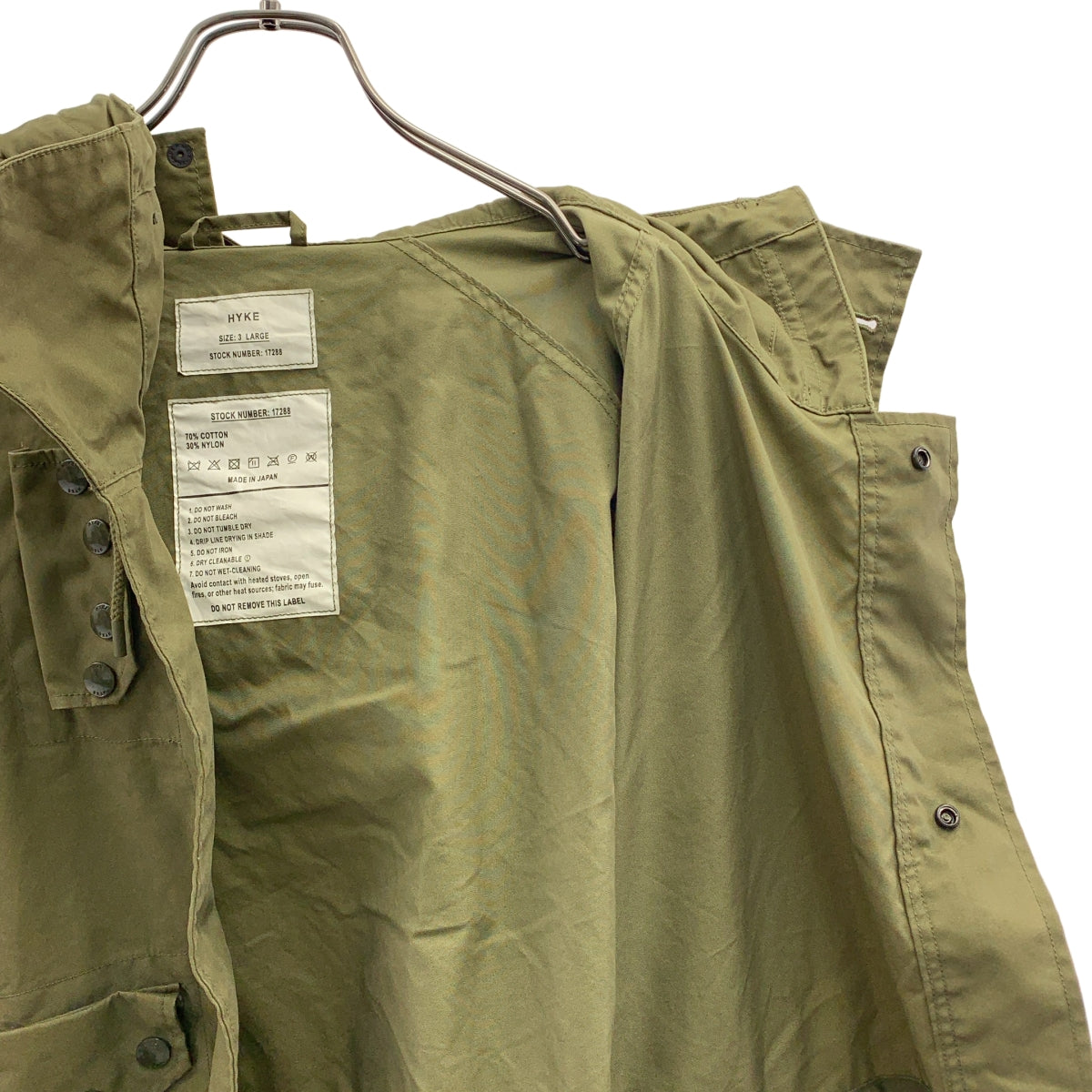 HYKE / ハイク | N/C MILITARY JACKET / ミリタリー ベンタイルスモックジャケット | 3 | カーキ | メンズ HYKE / ハイク | N/C MILITARY JACKET / ミリタリー ベンタイル