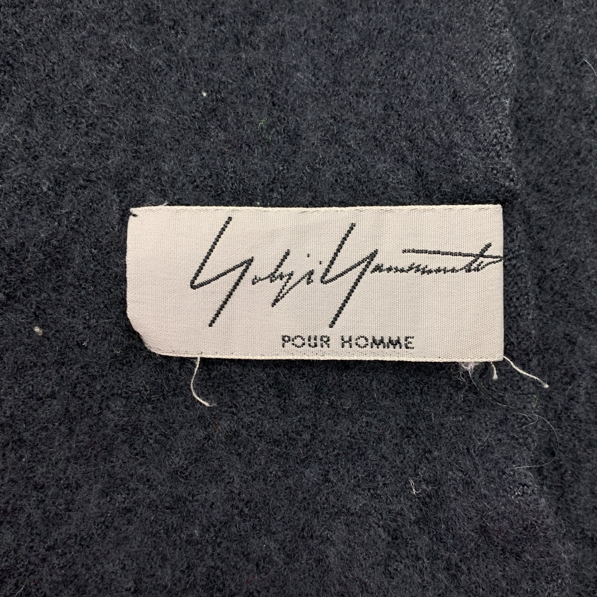 YOHJI YAMAMOTO POUR HOMME / ヨウジヤマモトプールオム | フリンジ ロング ストール | チャコールグレー YOHJI YAMAMOTO POUR HOMME / ヨウジヤマモトプールオム | フリンジ