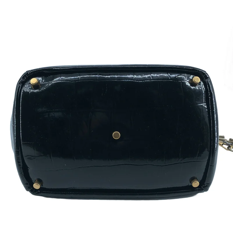 YVES SAINT LAURENT rive gauche / イヴサンローランリヴゴーシュ | パテントレザー 型押し ハンド トートバッグ |