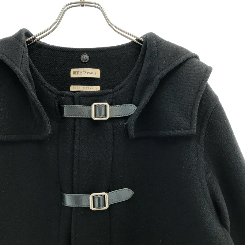 HERMES / エルメス | アピベルト ウール カシミヤ メルトン フーデッドコート | 37 | レディース