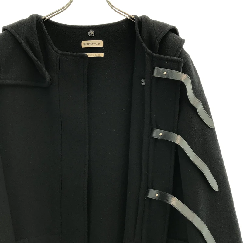 HERMES / エルメス | アピベルト ウール カシミヤ メルトン フーデッドコート | 37 | レディース