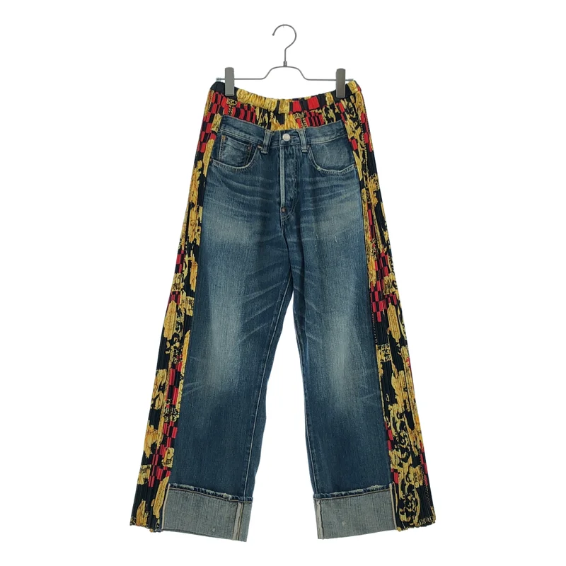 JUNYA WATANABE COMME des GARCONS denim / ジュンヤワタナベコムデギャルソンデニム | 2021AW | × Levi’s 501xx スカーフ プリーツ デニム パンツ | M | レディース
