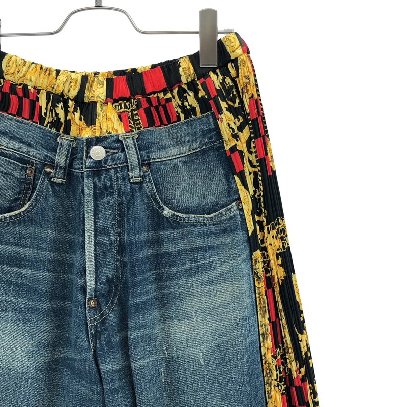JUNYA WATANABE COMME des GARCONS denim / ジュンヤワタナベコムデギャルソンデニム | 2021AW | × Levi’s 501xx スカーフ プリーツ デニム パンツ | M | レディース