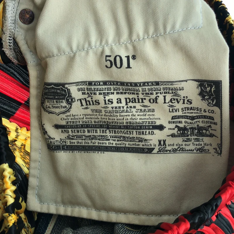 JUNYA WATANABE COMME des GARCONS denim / ジュンヤワタナベコムデギャルソンデニム | 2021AW | × Levi’s 501xx スカーフ プリーツ デニム パンツ | M | レディース