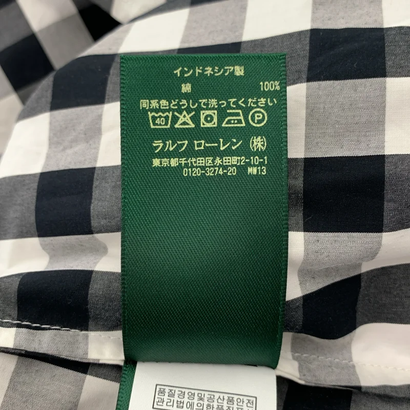 Lauren Ralph Lauren / ローレンラルフローレン | コットン チェック ロゴボタン シャツ ブラウス | XXS | レディース