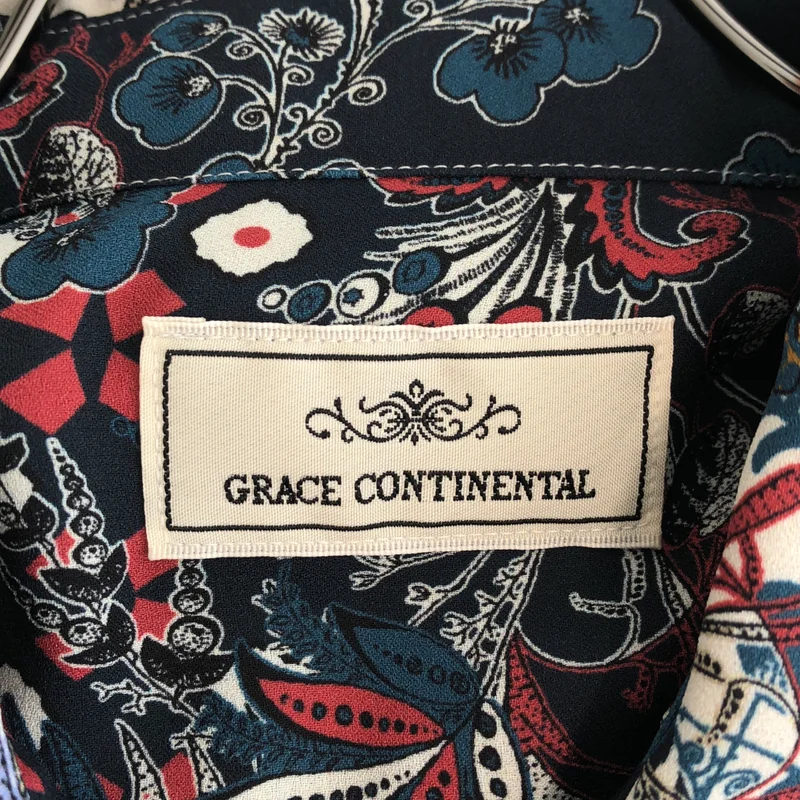 GRACE CONTINENTAL / グレースコンチネンタル | フラワープリント パネル切り替え シャツワンピース | 36 | レディース
