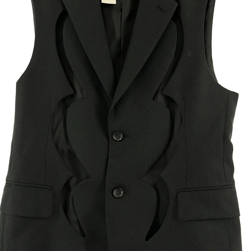 COMME des GARCONS HOMME PLUS / コムデギャルソンオムプリュス | 2022SS | カットアウト ロングジレ ベスト | S | メンズ