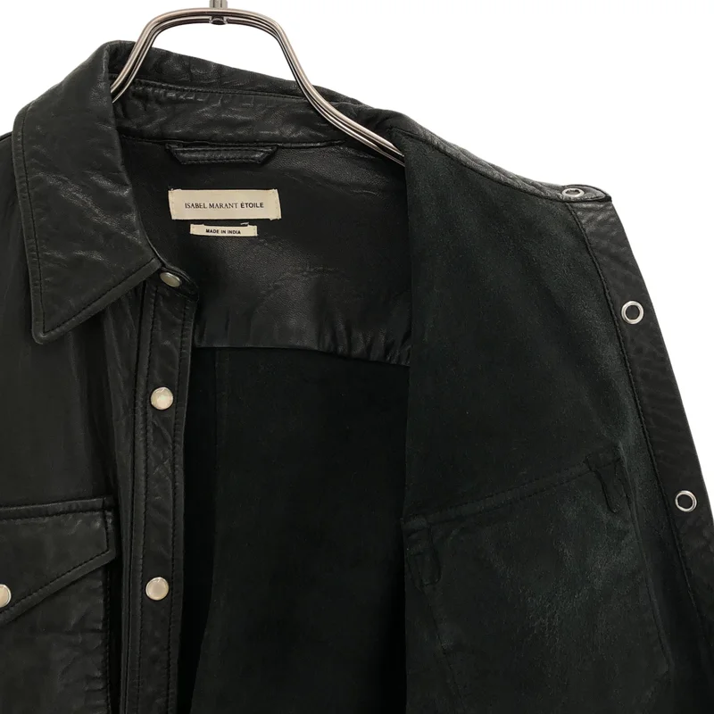 ISABEL MARANT ETOILE / イザベルマランエトワール | レザー ウエスタン シャツジャケット | 36 | レディース