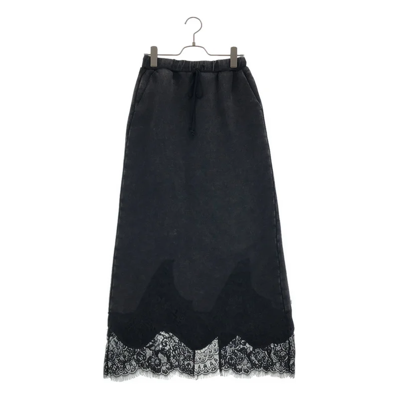 AMERI / アメリ | CHEMICAL OVERDYE LACE SWEAT SKIRT / ケミカル オーバーダイ レース スウェットスカート | S | レディース