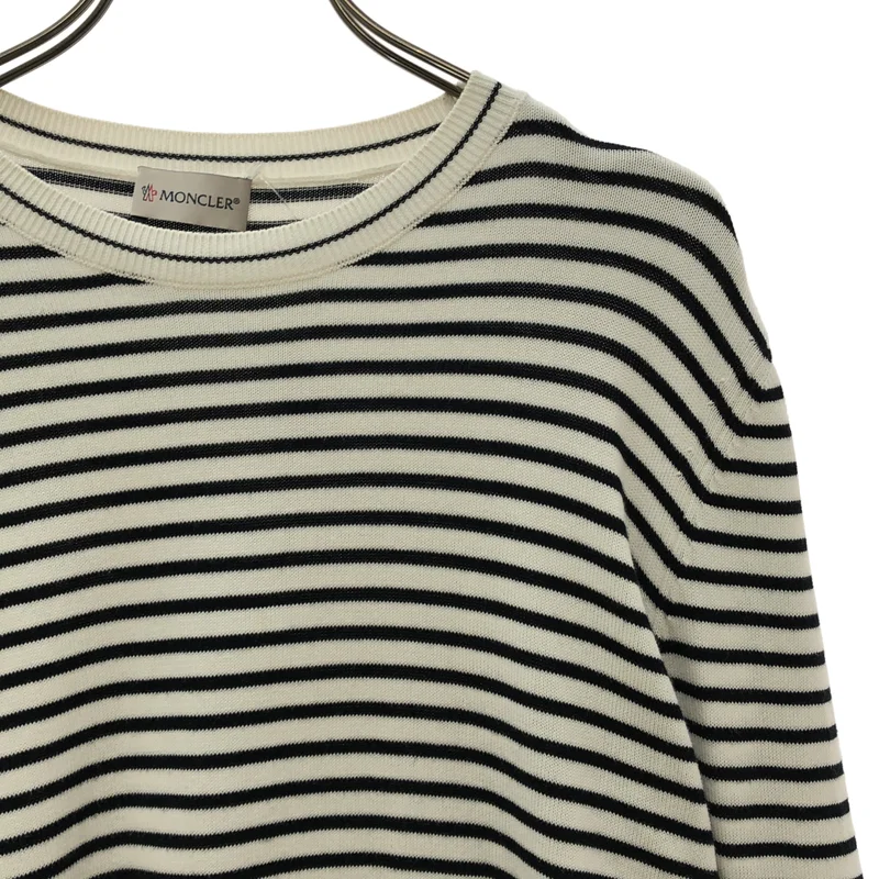 MONCLER / モンクレール | GIROCOLLO TRICOT コットン ボーダー クルーネックニット |