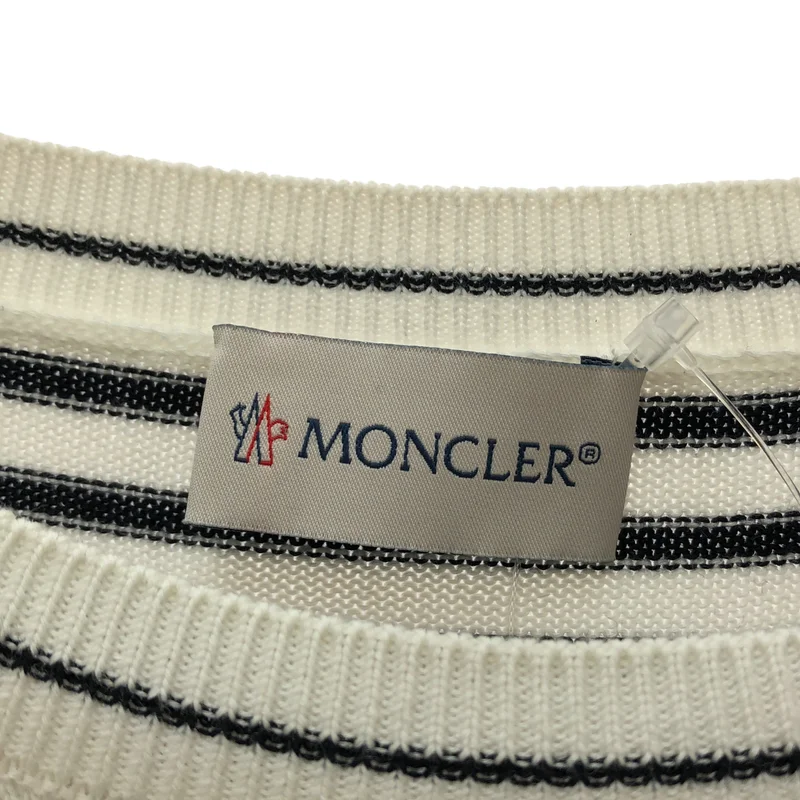 MONCLER / モンクレール | GIROCOLLO TRICOT コットン ボーダー クルーネックニット |