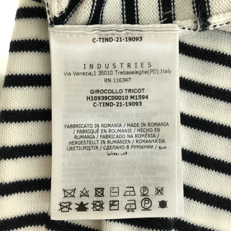 MONCLER / モンクレール | GIROCOLLO TRICOT コットン ボーダー クルーネックニット |