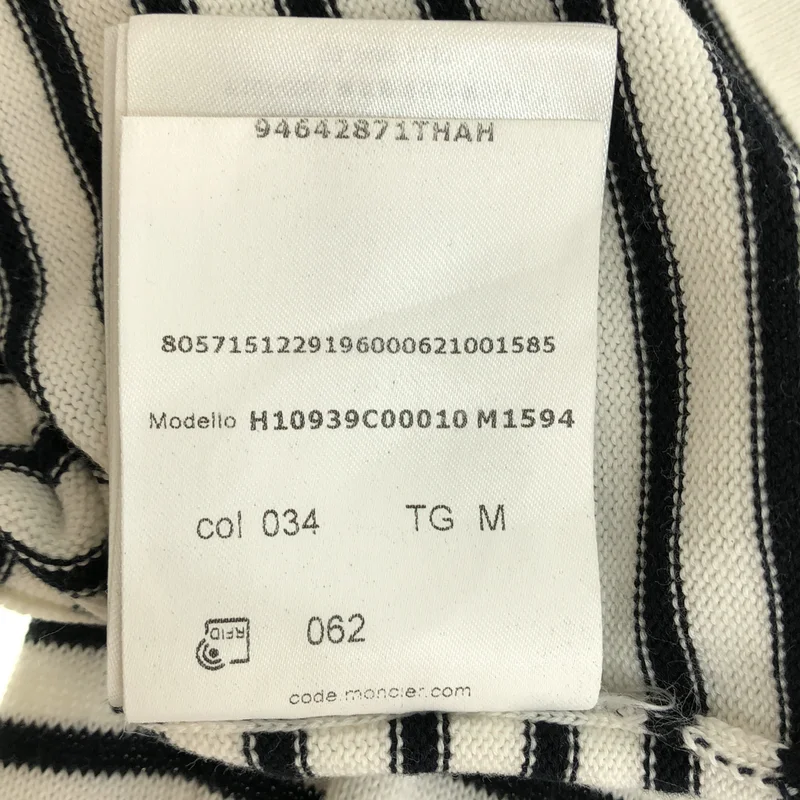MONCLER / モンクレール | GIROCOLLO TRICOT コットン ボーダー クルーネックニット |