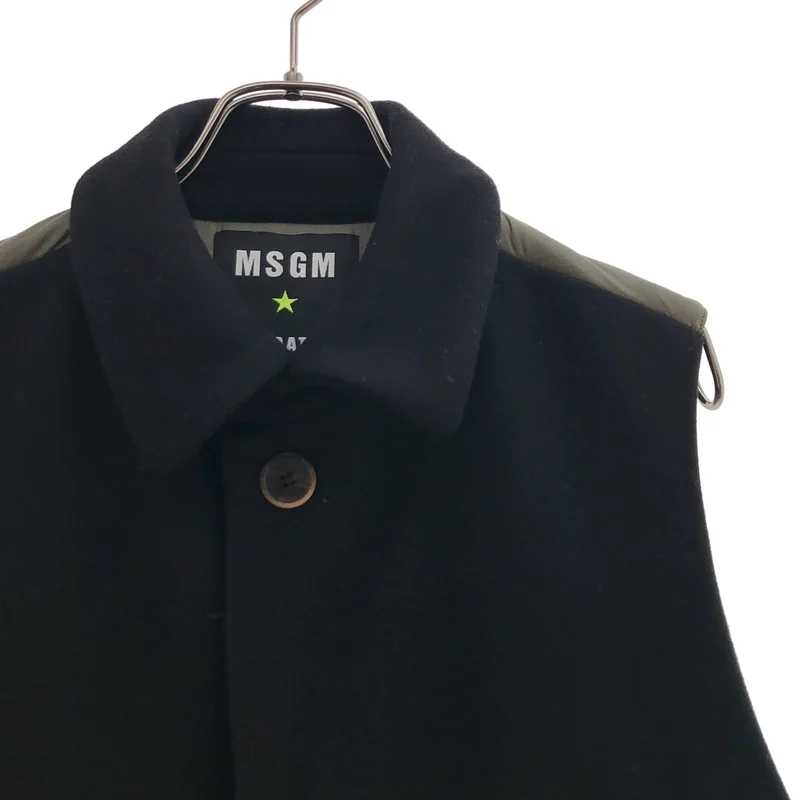 MSGM / エムエスジーエム | ウール ダウン切り替え ノースリーブ ステンカラーコート | 46 | メンズ
