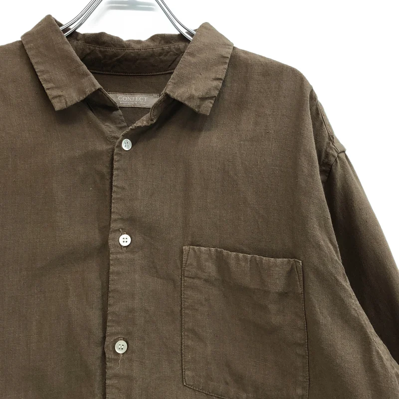 nest robe CONFECT / ネストローブコンフェクト | オーバーダイ リネン レギュラーカラーシャツ | 6 | メンズ