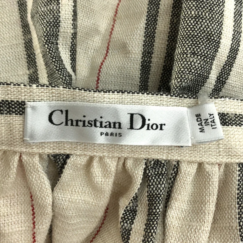 Christian Dior / クリスチャンディオール | コットン シルク ストライプ ティアードスカート | 36 | レディース