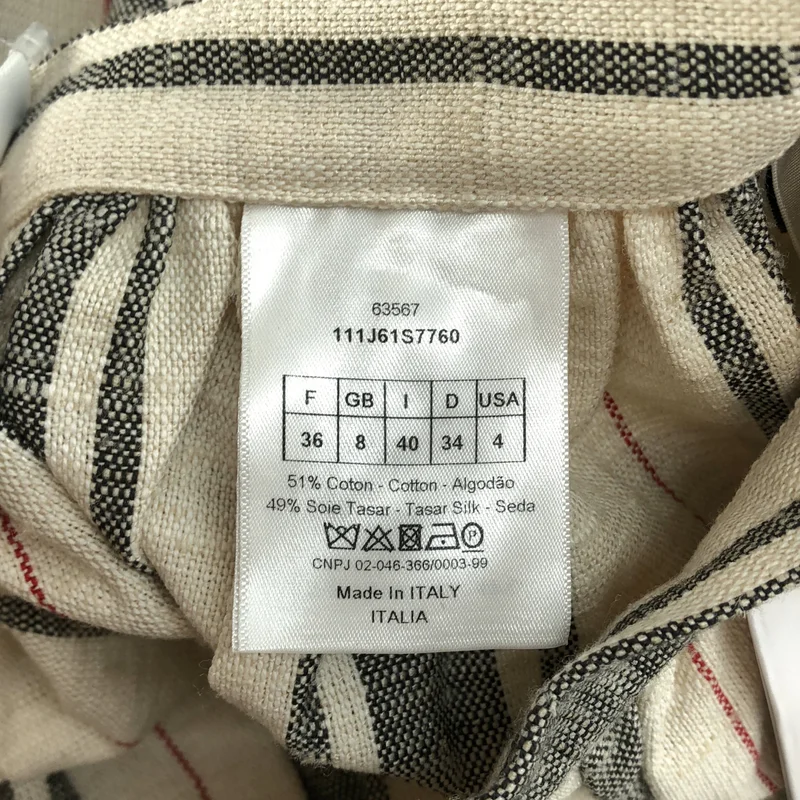 Christian Dior / クリスチャンディオール | コットン シルク ストライプ ティアードスカート | 36 | レディース