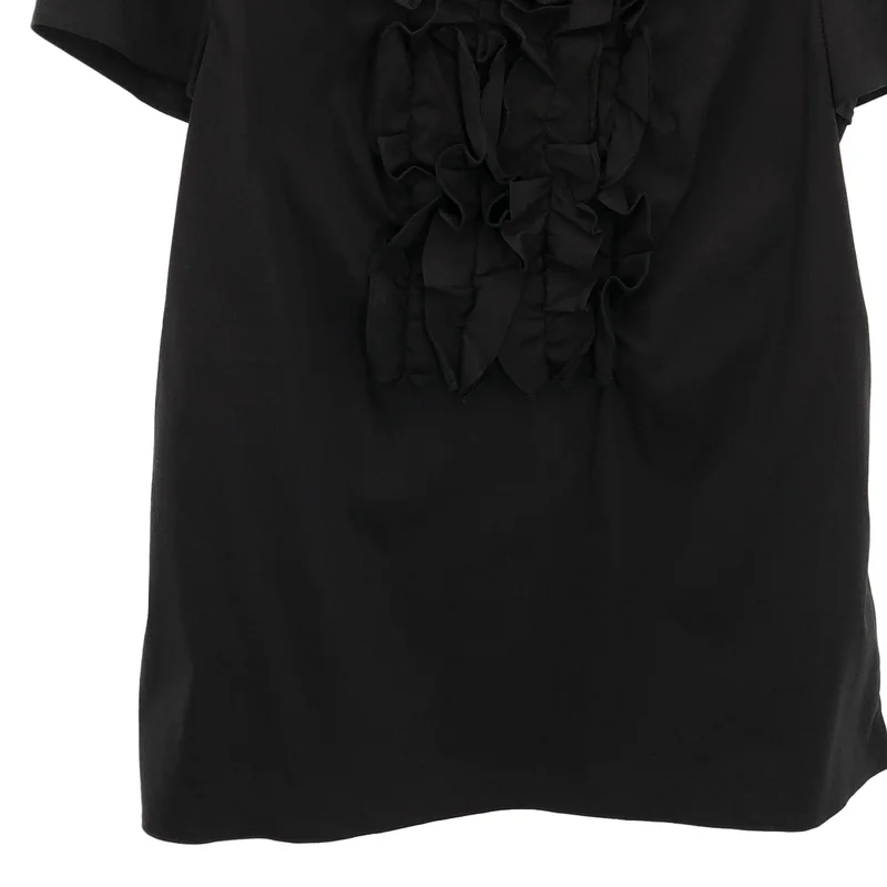 PRADA / プラダ | コットン混 フリル ストレッチ ショートスリーブ ブラウス | 42 | レディース