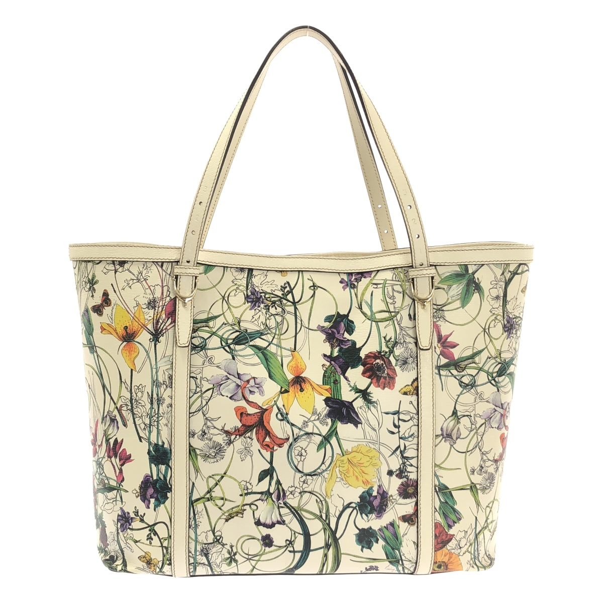 美品♡GUCCI グッチニースフローラトートバッグ花柄 レザー　白　A4 美品】 GUCCI / グッチ | グッチニース フローラ トートバッグ 花柄
