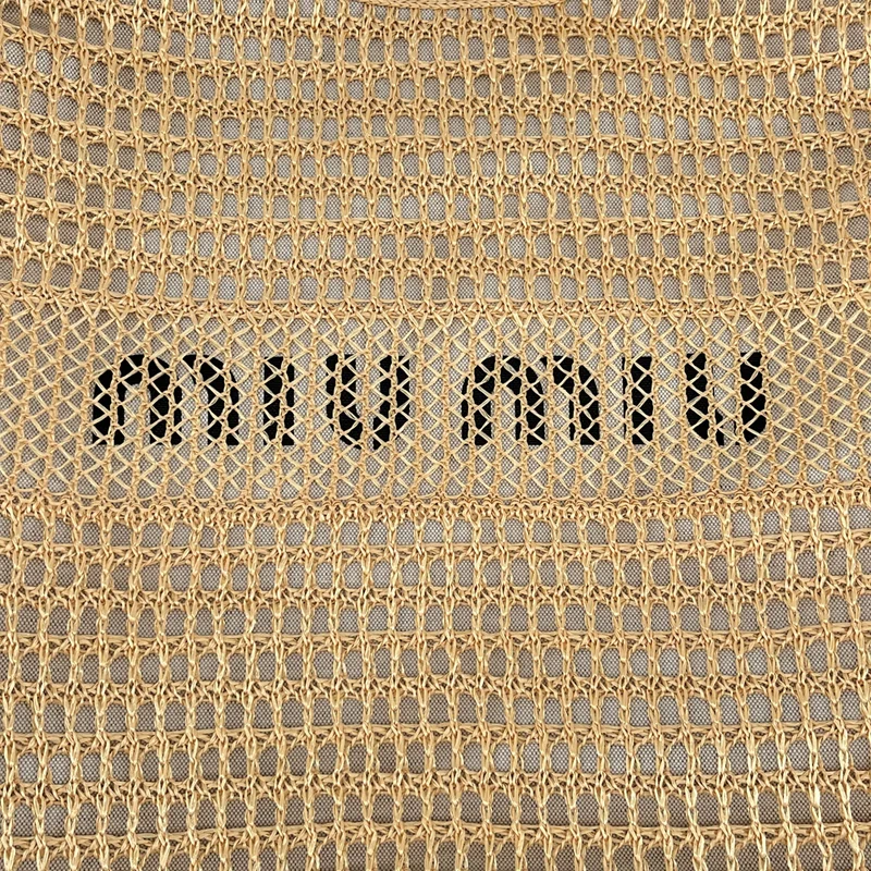 miu miu / ミュウミュウ | アイビー ラフィアエフェクト リネン トートバッグ |