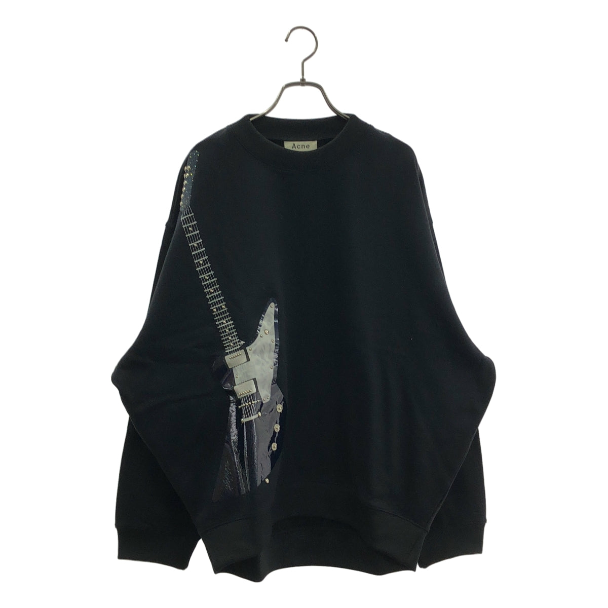 【美品】  Acne Studios / アクネストゥディオズ | BETA GUITER ギター オーバーサイズ スウェット | S | ブラック | メンズ 美品】 Acne Studios / アクネストゥディオズ | BETA GUITER ギター