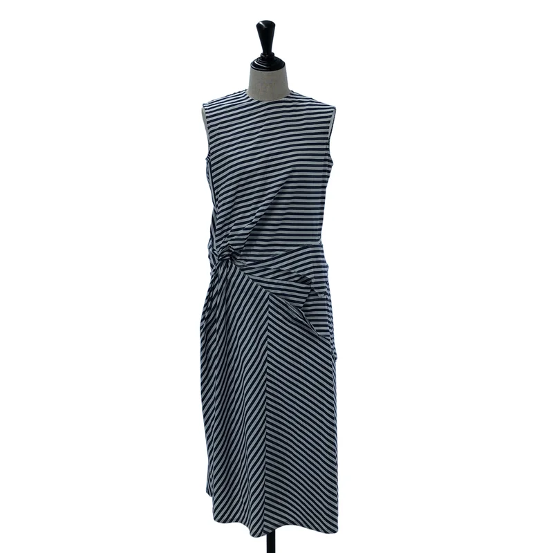 tricot COMME des GARCONS / トリココムデギャルソン | 2019SS | コットン ストライプ インサイドアウト ノースリーブワンピース | S | レディース
