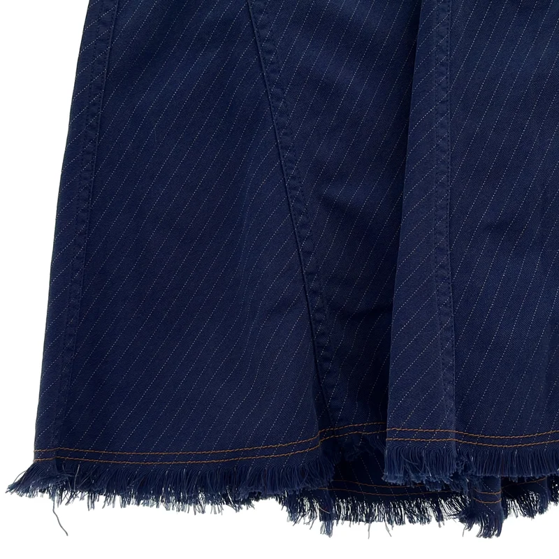 JUNYA WATANABE COMME des GARCONS / ジュンヤワタナベ | 2002SS | ピンストライプ 変形 再構築 カットオフ スカート | M | レディース