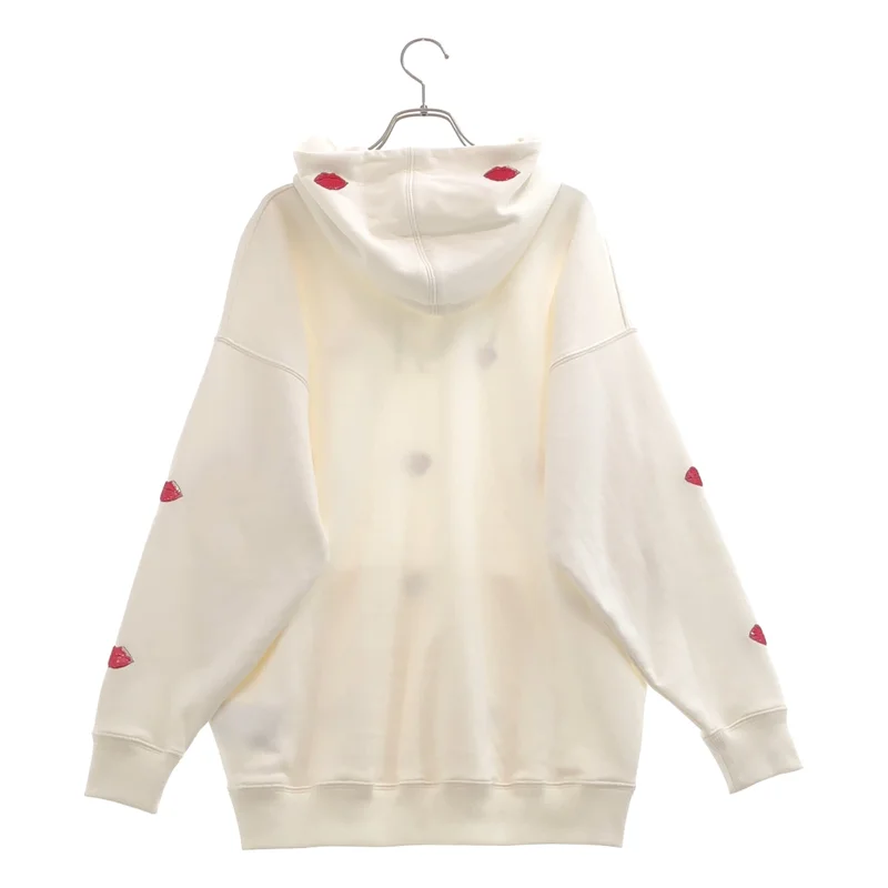 VALENTINO / ヴァレンティノ | ロゴプリント リップ スパンコール刺しゅう パーカー | XS | レディース